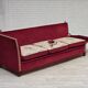 1970s, Danish 3-seater drop arm "Spanish" sofa, red furniture velour.