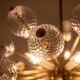 Kamenický Šenov, published by. Brass and glass chandelier. Around 1970.