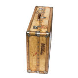 Valise en vélin du début du XXe siècle avec étiquettes originales