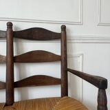 Wood and straw banquette