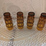 4 vintage orangeade glasses