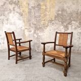 Pair of neo-Basque armchairs