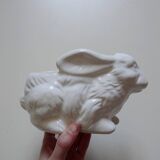 Small earthenware rabbit pot holder