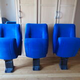 Set of 3 folding seat cinema chairs