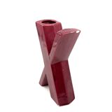 Space age red X letter shaped solifleur vase, Marcel Radureau France 1970