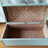 Vintage wood and fabric box