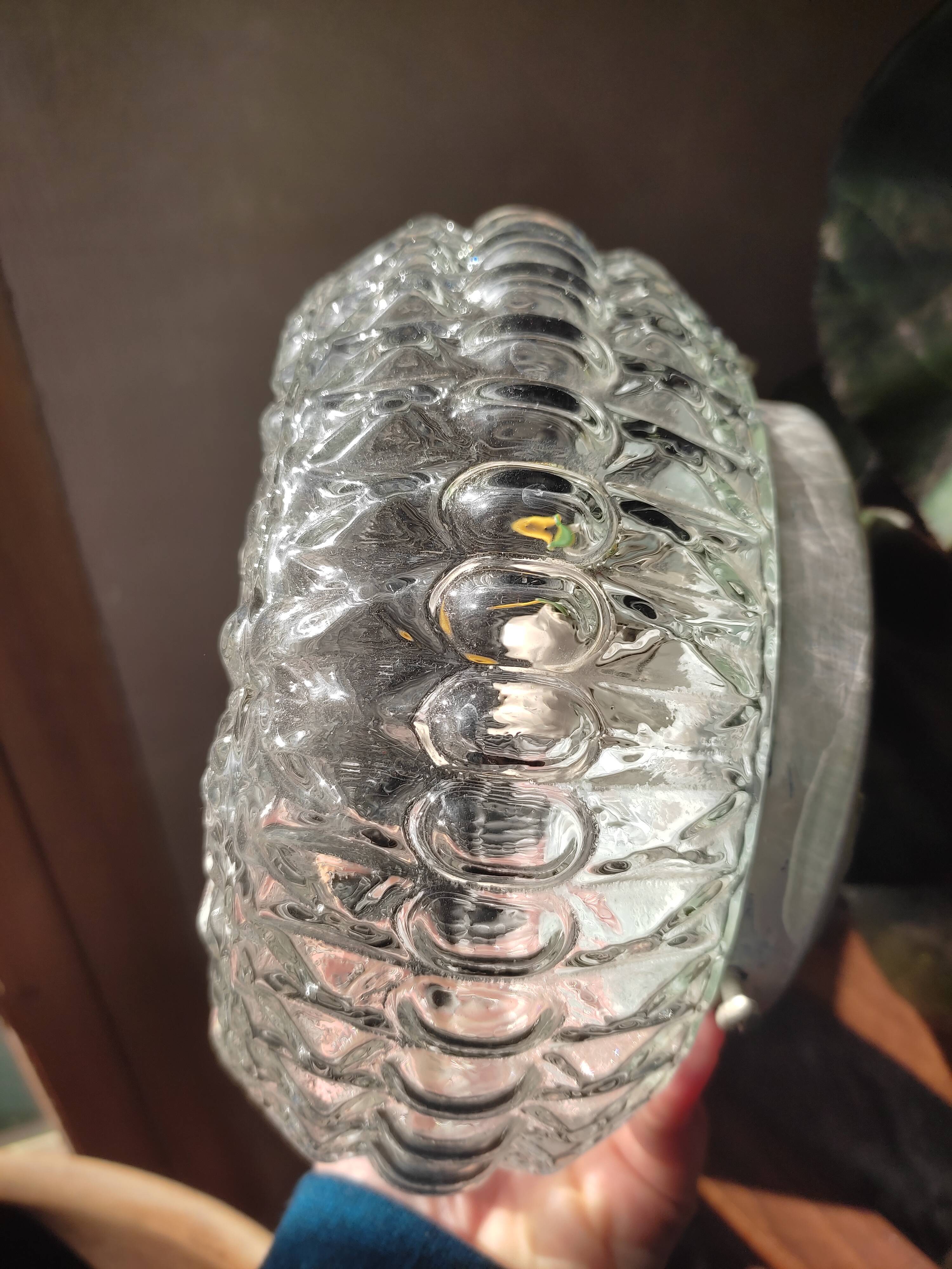 Glass ceiling lamp with small flowers