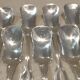 12 silver-plated metal ice cream scoops, Christofle silversmith, Chinon pattern