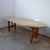 Guillerme & Chambron oak oval french extendable dining table