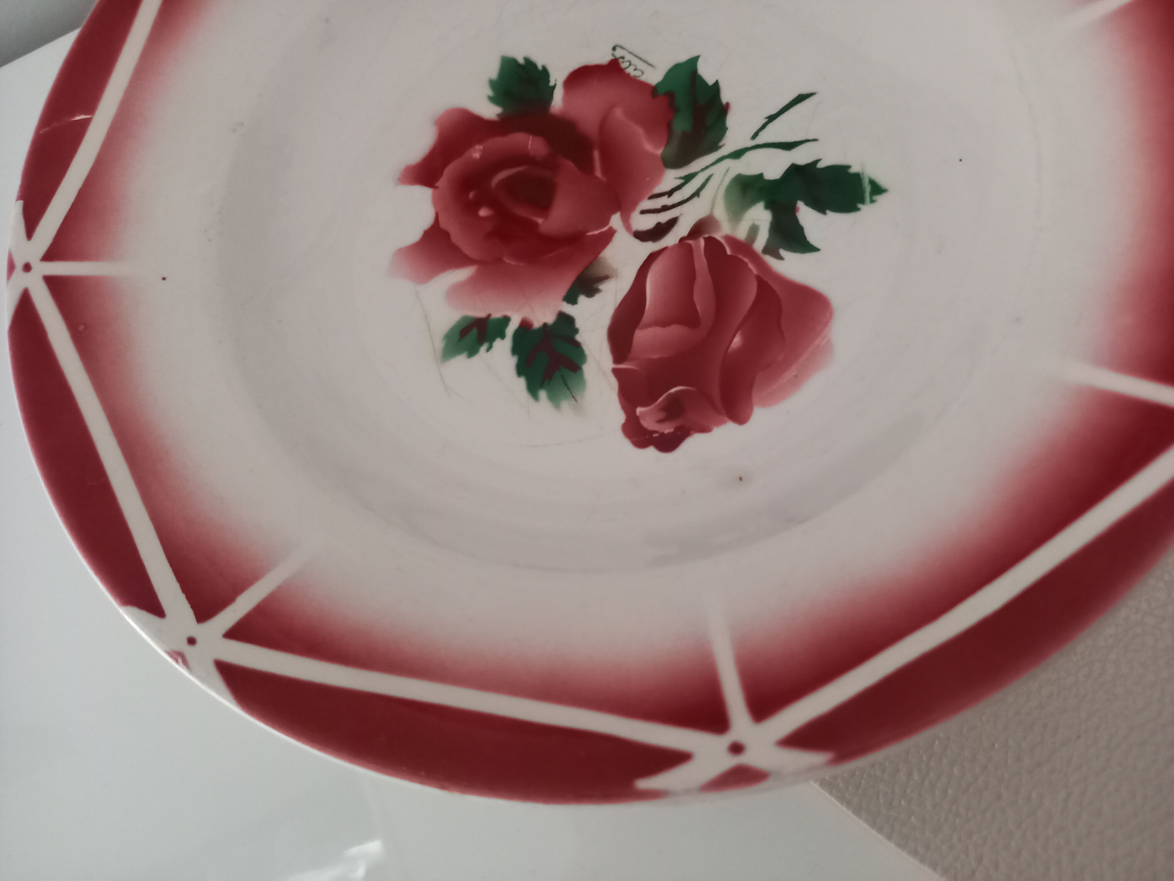 Lot of 6 hollow plates Digoin Sarreguemines