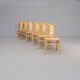 80s Annig Sarian round bend wooden dining chair for Tisettanta set/6