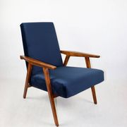 Vintage loft armchair 1970s navy blue velvet - 2 pieces available