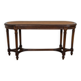 Caned piano bench