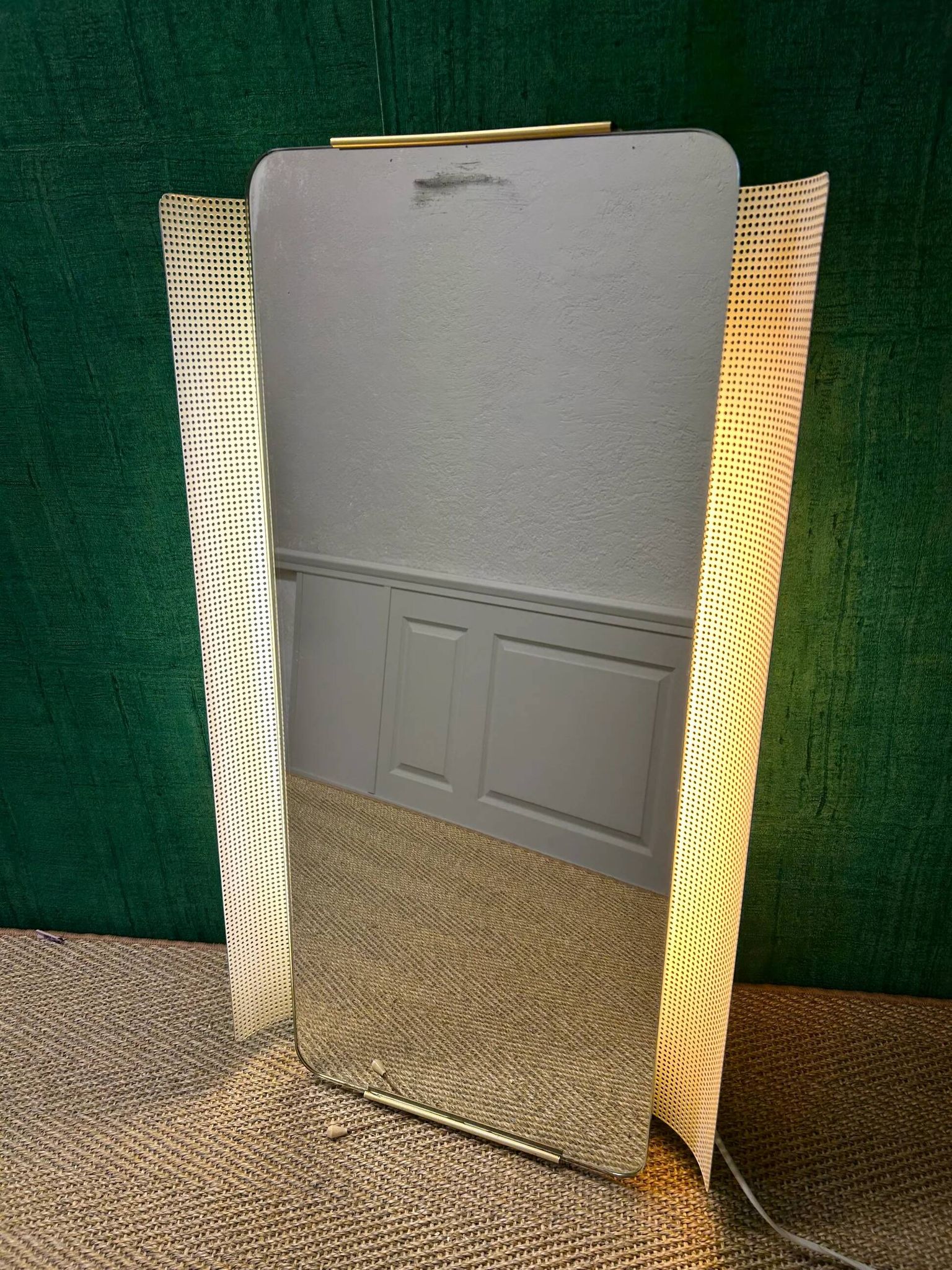 Illuminated wall mirror by Ernest Igl for Hillebrand, mid-century, Germany, 1960s.