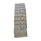 Lot de 8 serviettes anciennes, brodées main