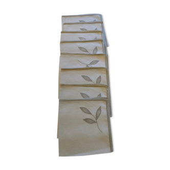 Lot de 8 serviettes anciennes, brodées main