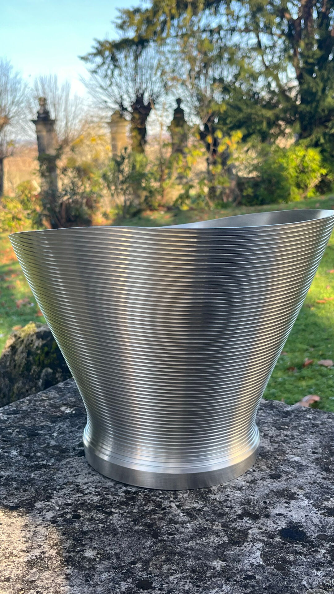 Mumm champagne bucket, vintage pewter vasque