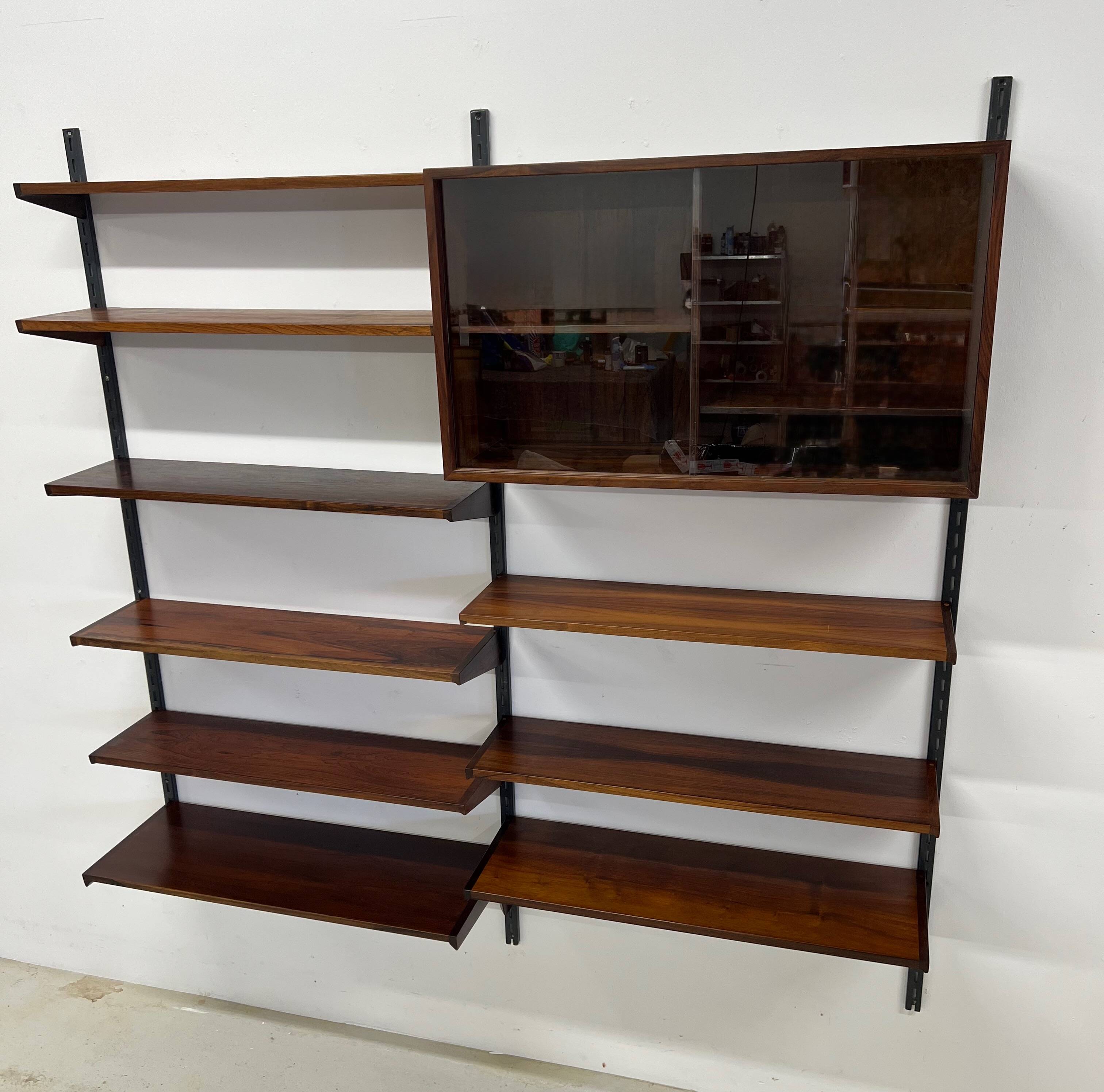 Rosewood Modular Wall System By Kai Kristiansen for Feldballes, 1960s.