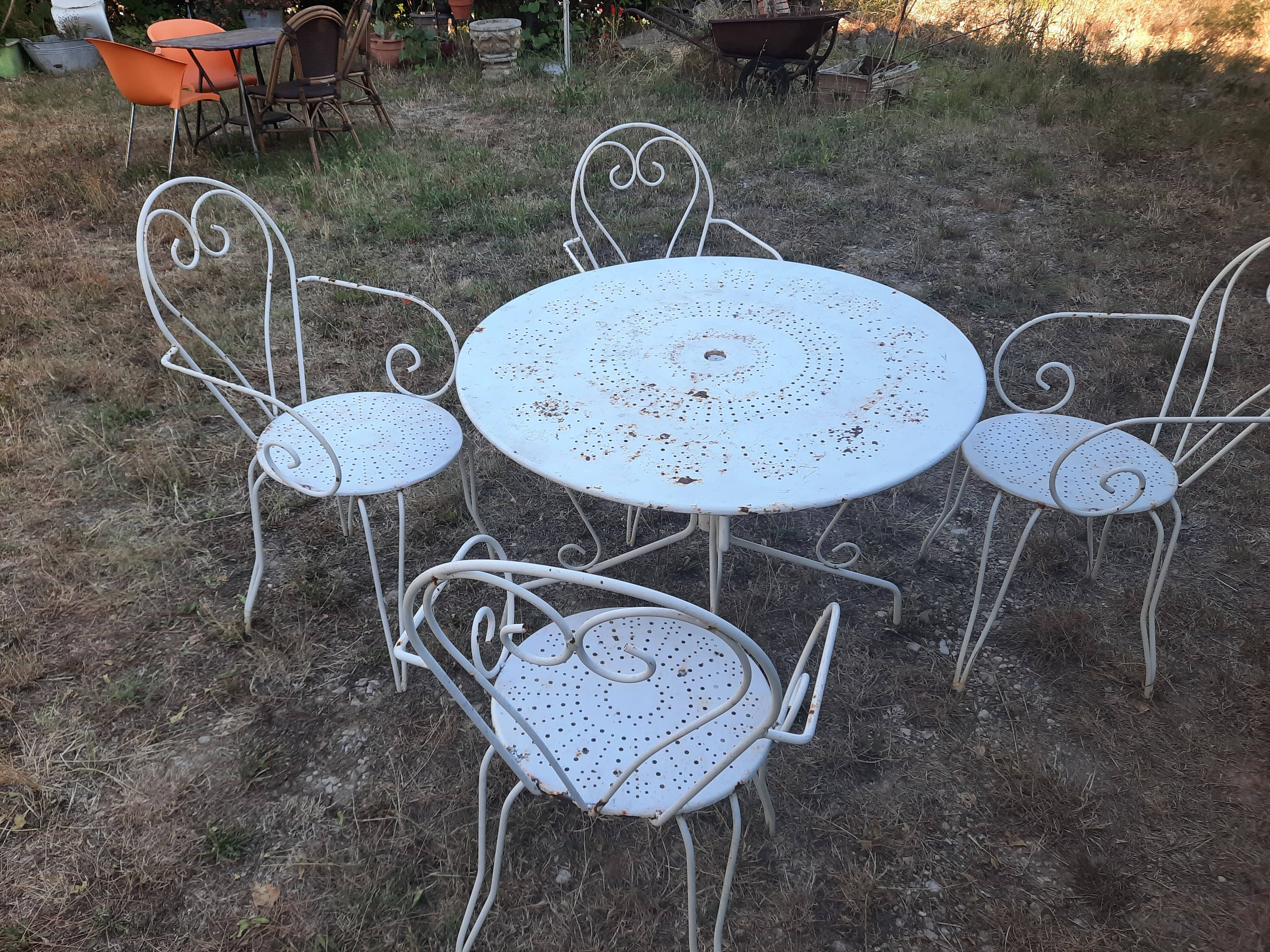 Antique wrought iron garden furniture