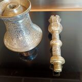 Bougeoir ottoman ciselé et fil d'argent