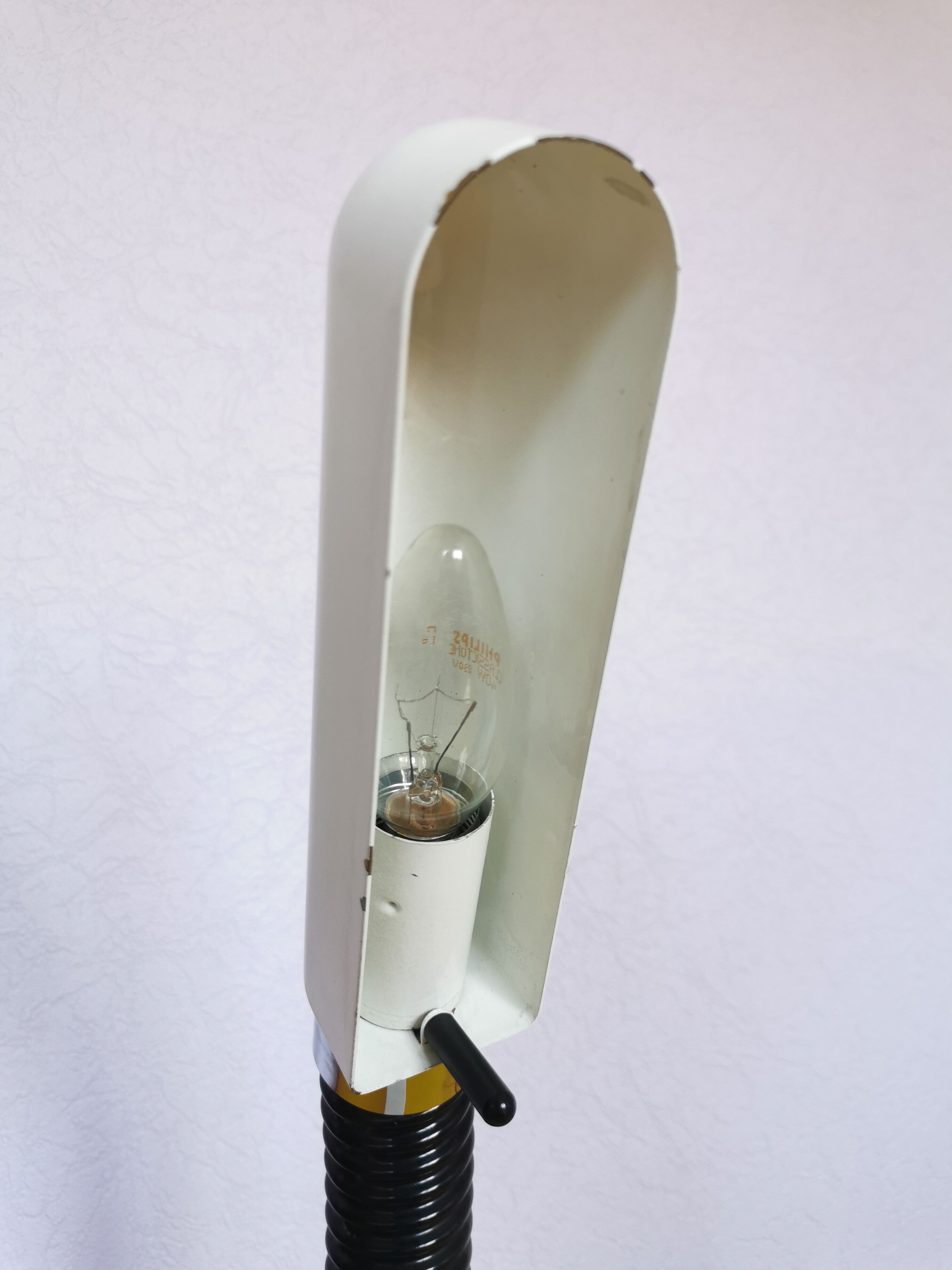 Flexible and adjustable lamp lacquered brass, 1970