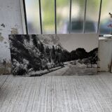 Ancienne photographie montagne noir et blanc XXL