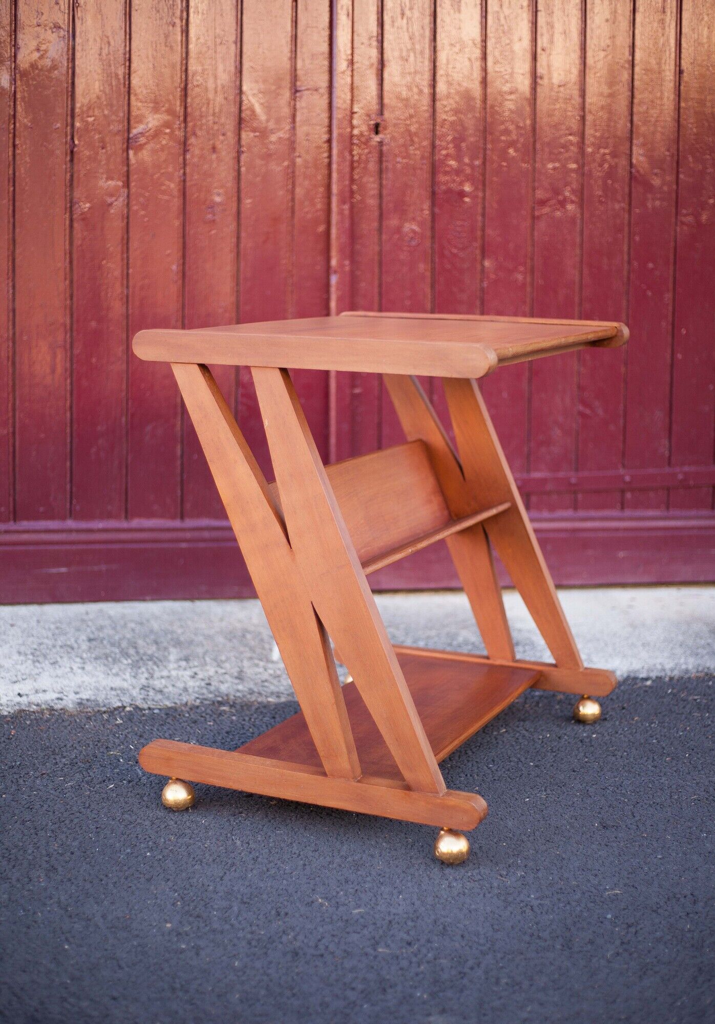 Wheeled service, wooden furniture