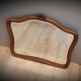 Elongated wooden mirror