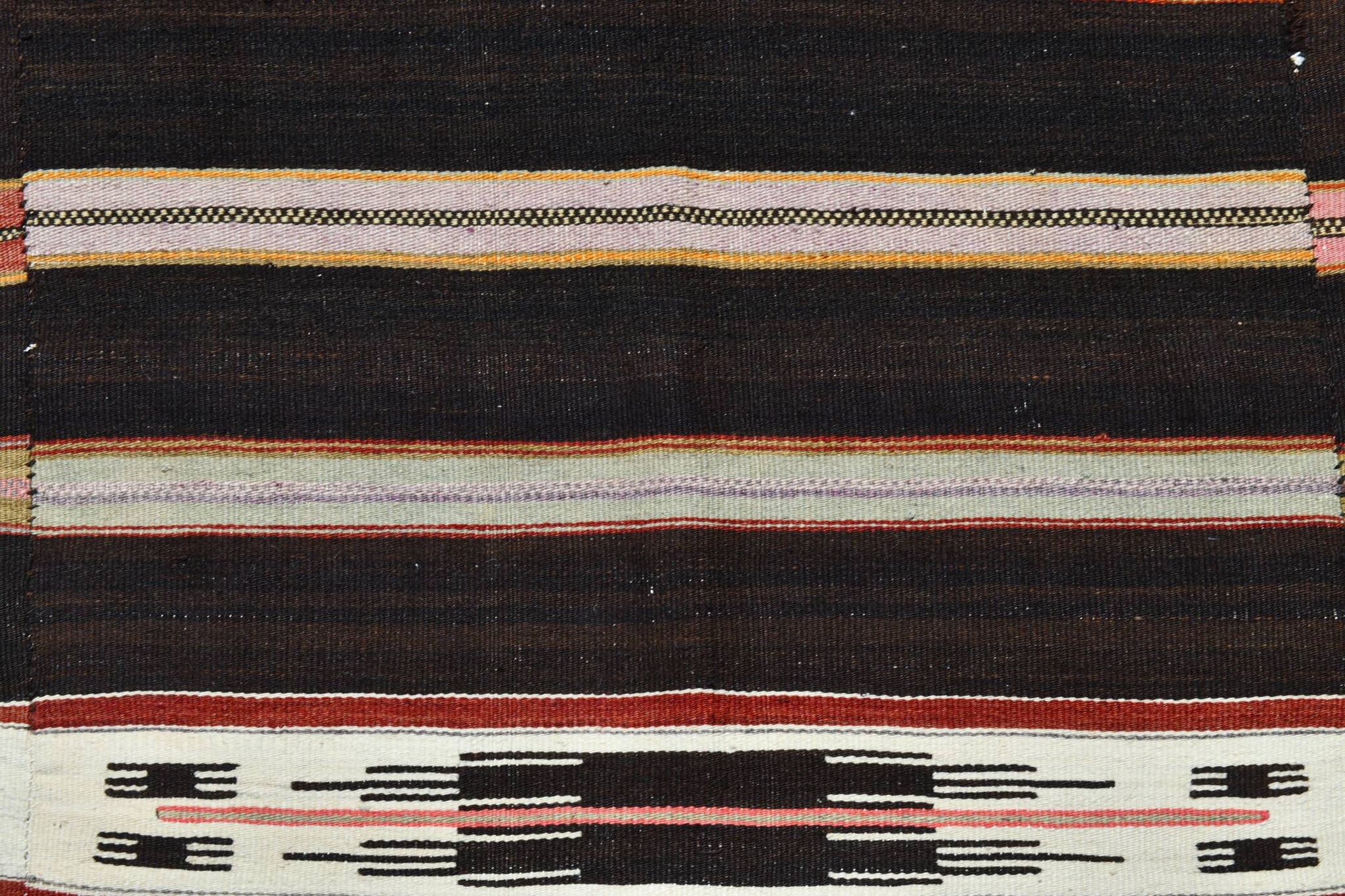 Tapis Kilim turc à motif marocain rayé en 100 % laine, 181x305 cm