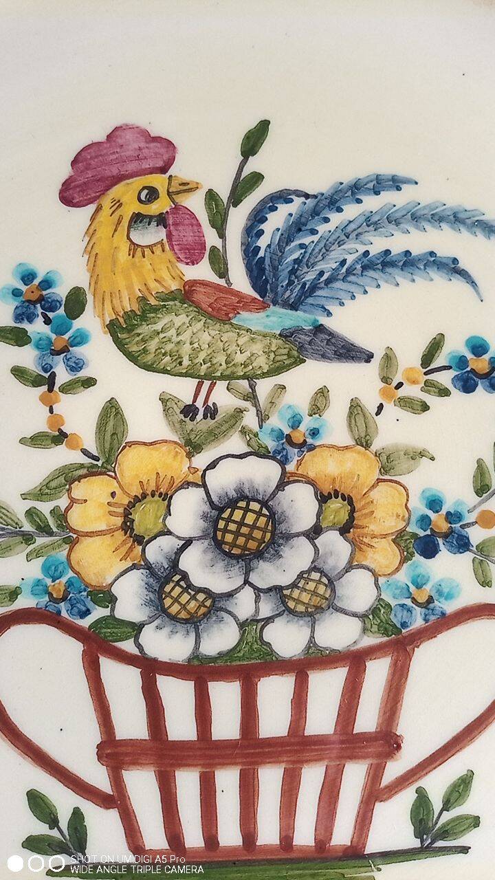 Biot ceramic - plate signed l'aiguiere - L. Gruson - hand painted - 25cm