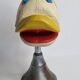 Carved hat door, folk art object carved from a painted piece of wood, 34 cm
