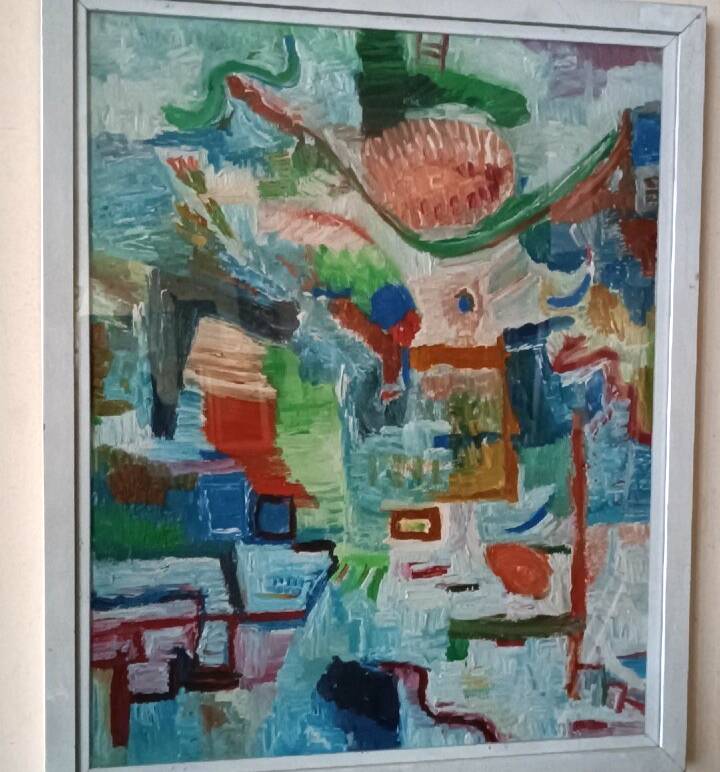 Abstract oil painting on canvas