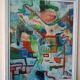 Abstract oil painting on canvas
