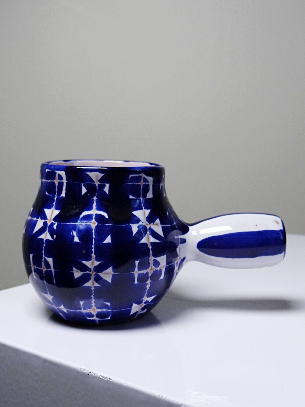 Small ceramic pan Robert Picault Vallauris signed RP cobalt blue 1960-70
