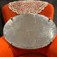 Large silver metal tray