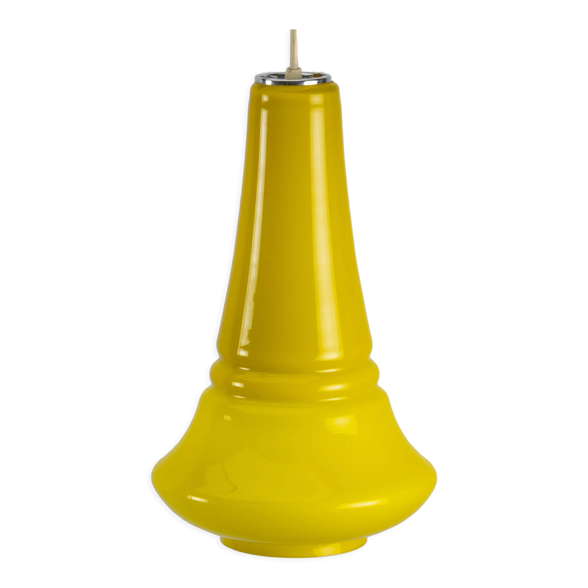 Yellow 'Cone' Peil & Putzler Pendant Lamp
