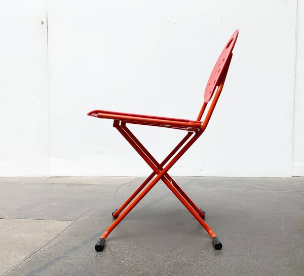 Chaise pliante vintage postmoderne italienne Charlie par Carlo Bimbi & Nilo Gioacchini pour Segis, années 1980, lot de 3