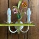 Floral metal wall sconce