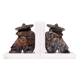 Vintage Onyx and White Marble Bookends, Sombrero Design, Mexico, 1970s
