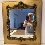 Gilded mirror rockery style louis XV