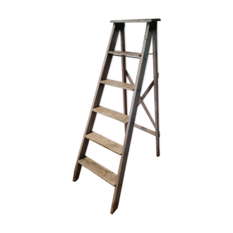 Stepladder, vintage painter's ladder in raw wood