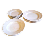 15 white earthenware plates