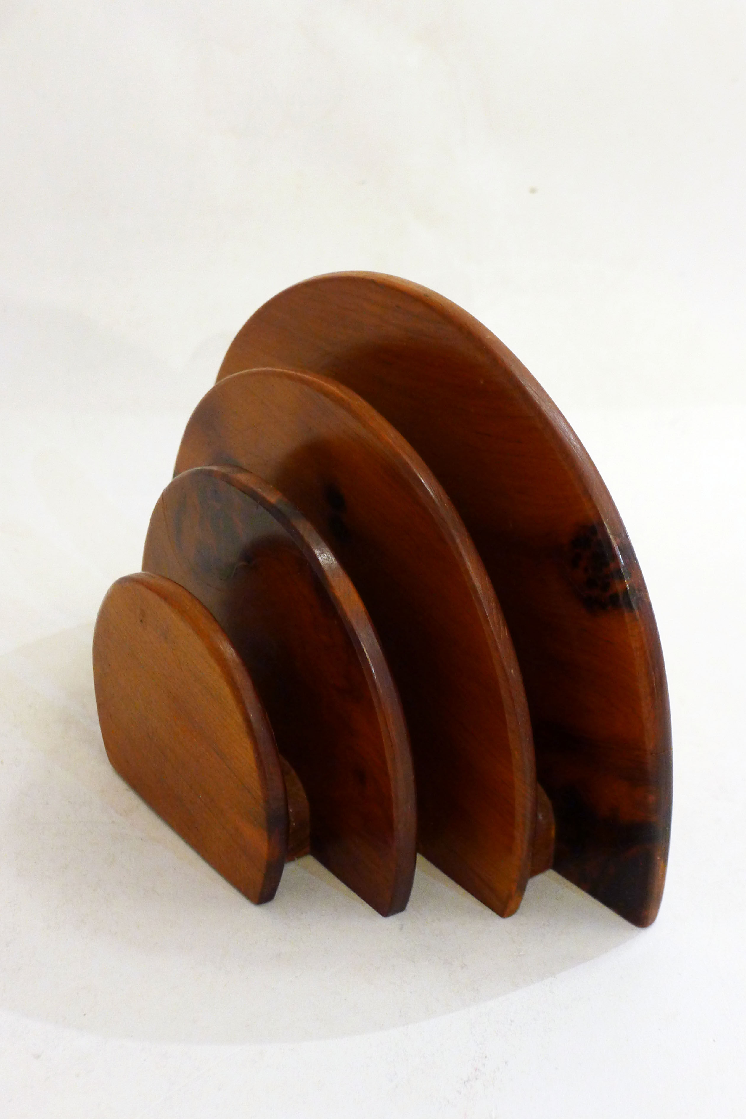 Wooden semicircle letter holder