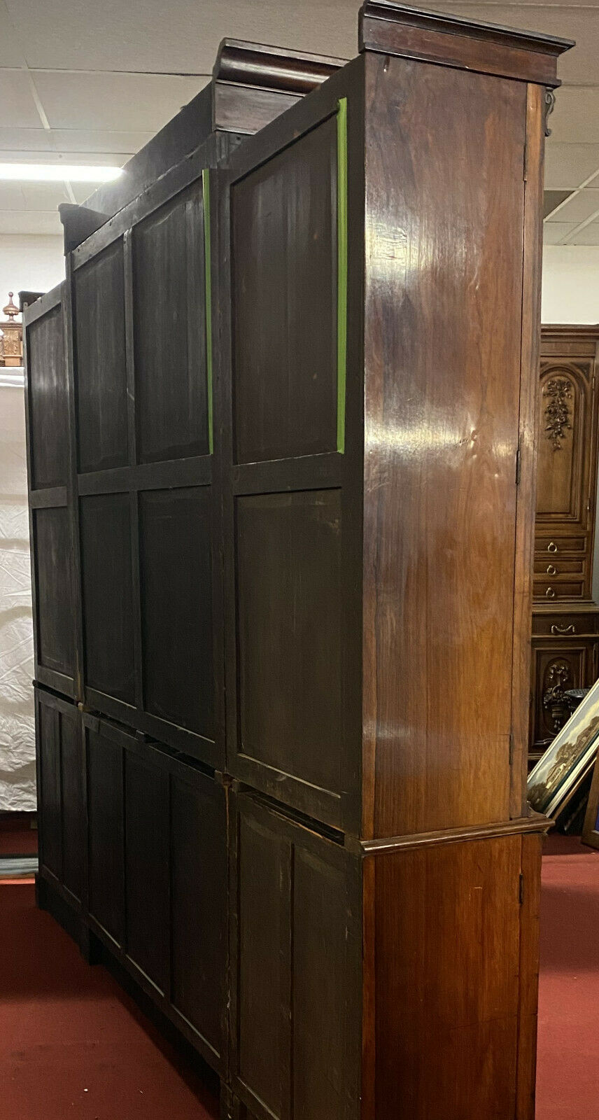 Napoleon III period parquet library in Rio rosewood and lemon tree