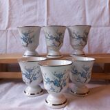 Lot 6 petits mazagrans porcelaine FD Chauvigny