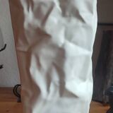 Large vase "Kami" style, matte white with crumpled paper effect.