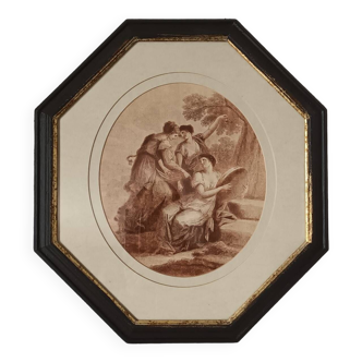 Tableau Reproduction à la sanguine vintage