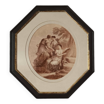 Vintage sanguine drawing reproduction