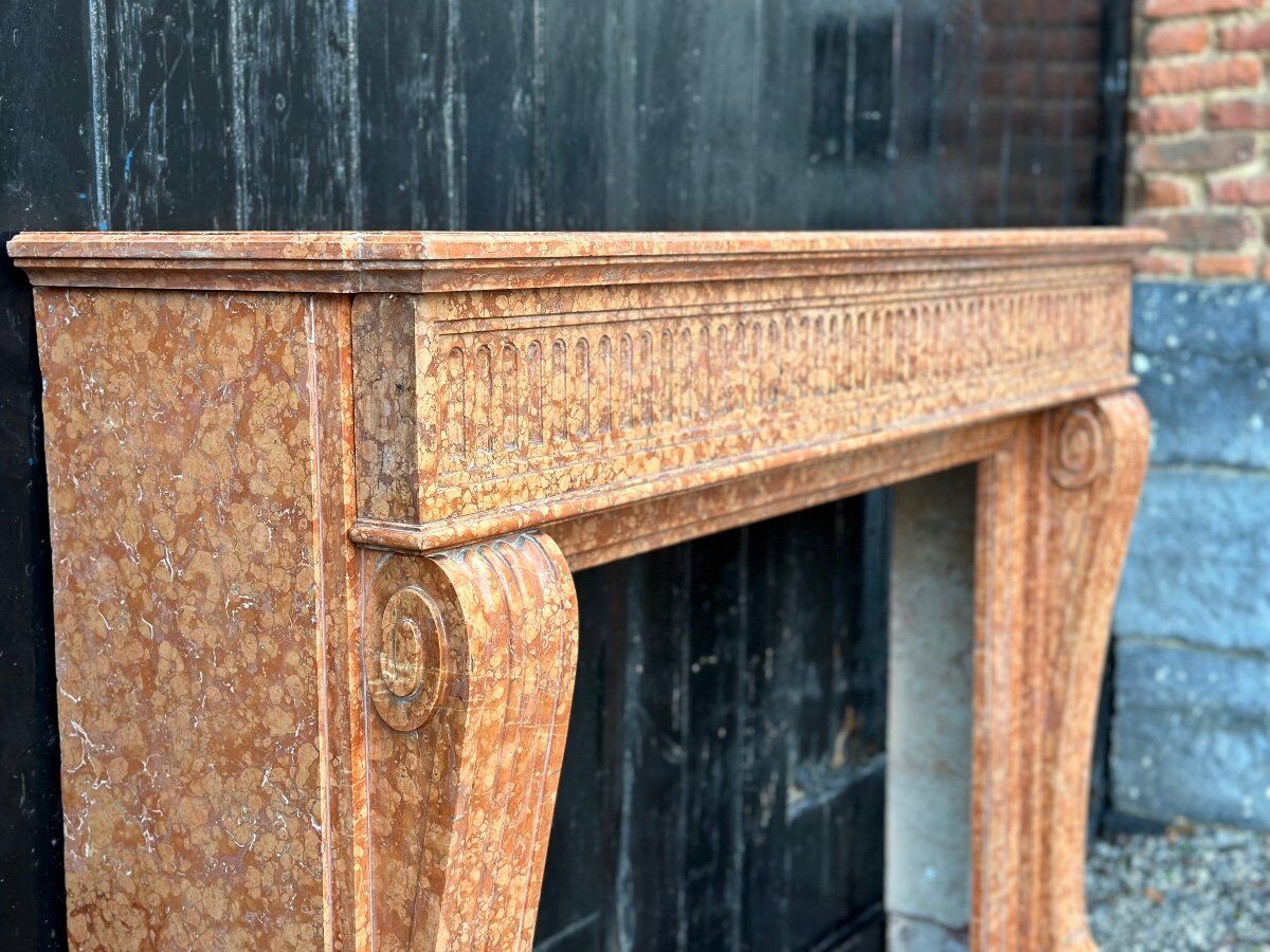 Louis XVI style fireplace in Verona marble circa 1880