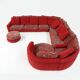 Modular Sofa in Red and Patterned Upholstery by Roche Bobois, France 1980s